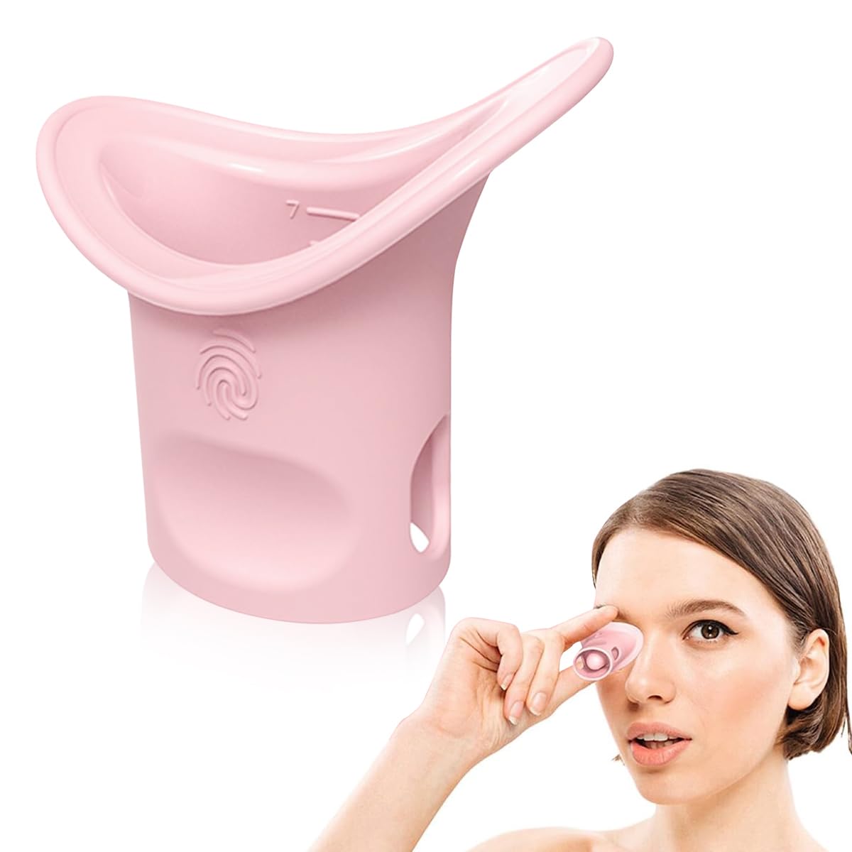 MAYCREATE Eye Wash Cup Silicone Eye Cups for Eye Wash, Hanging Reusable Eye Cleaning Cup, 8ml Portable Eye Rinse Cup Squeeze Eye Care Cup with Scale - Pink MAYCREATE Eye Wash Cup Silicone Eye Cups for Eye Wash, Hanging Reusable Eye Cleaning Cup, 8ml Portable Eye Rinse Cup Squeeze Eye Care Cup with Scale - Pink